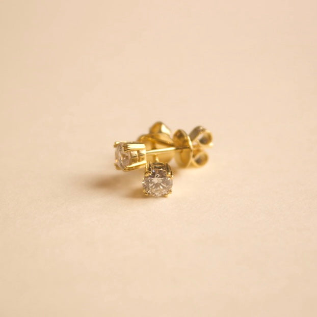Yellow Gold Kutitao Stud Earrings