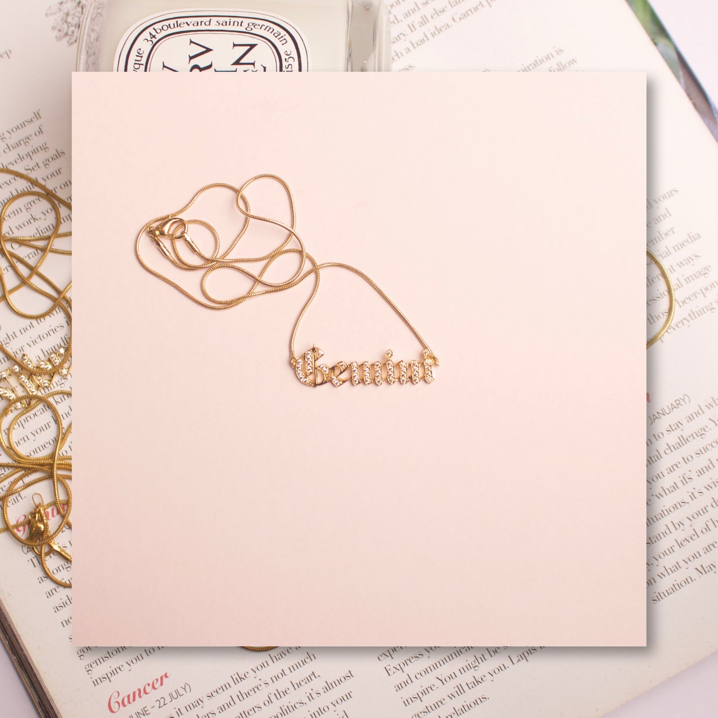 Gemini Zodiac Signs Sterling Silver Necklace