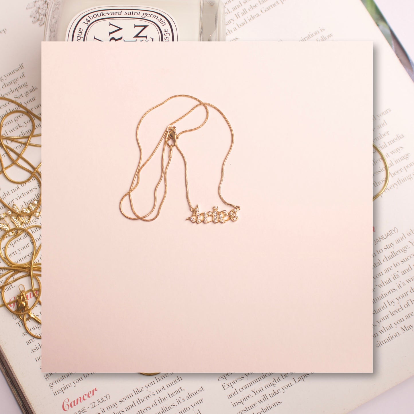 Aries Zodiac Signs Sterling Silver Necklace