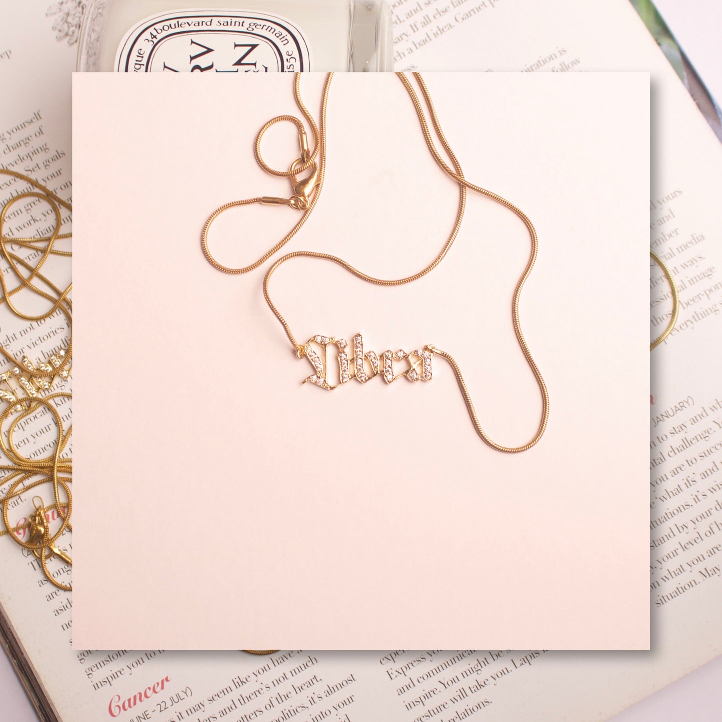 Libra Zodiac Signs Sterling Silver Necklace