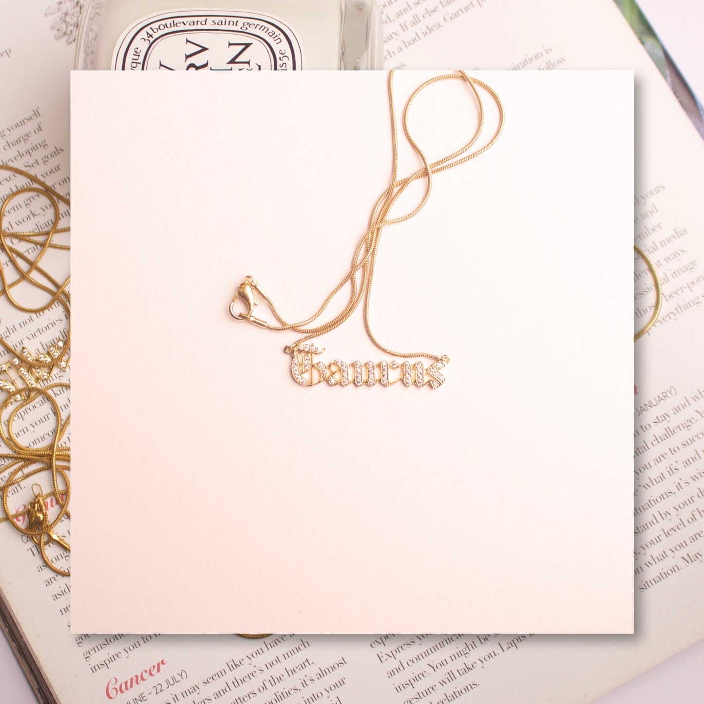 Taurus Zodiac Signs Sterling Silver Necklace