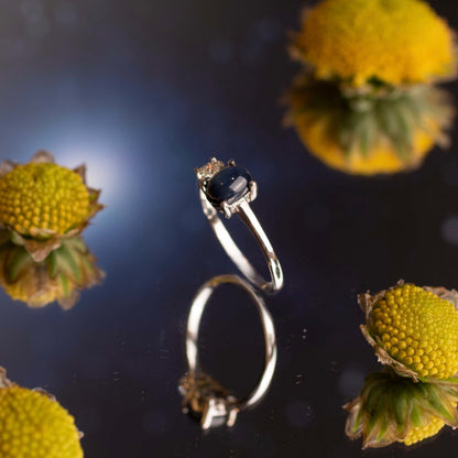 Blue Star Luxury Ring with Flowers