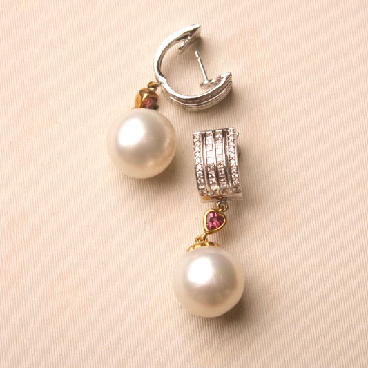 Calliope Diamond Pearl Earrings