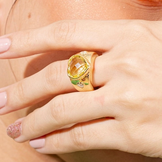 Hand wearing Care Lots Luxury Diamond Ring