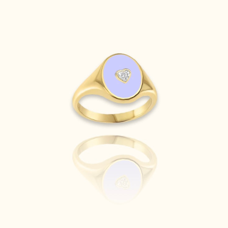 Lila Signet Ring