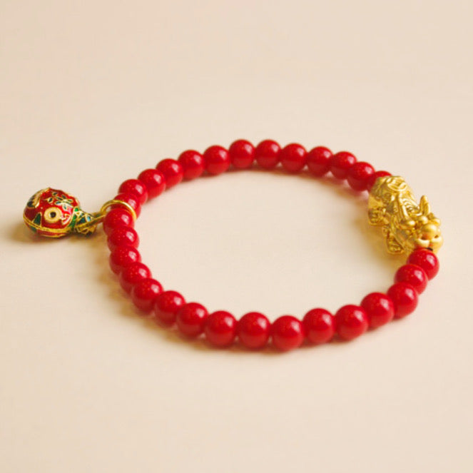 Rich Red Beaded Bracelet