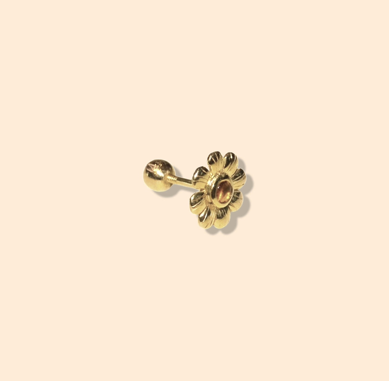 Yellow Flower Yellow Gold Stud