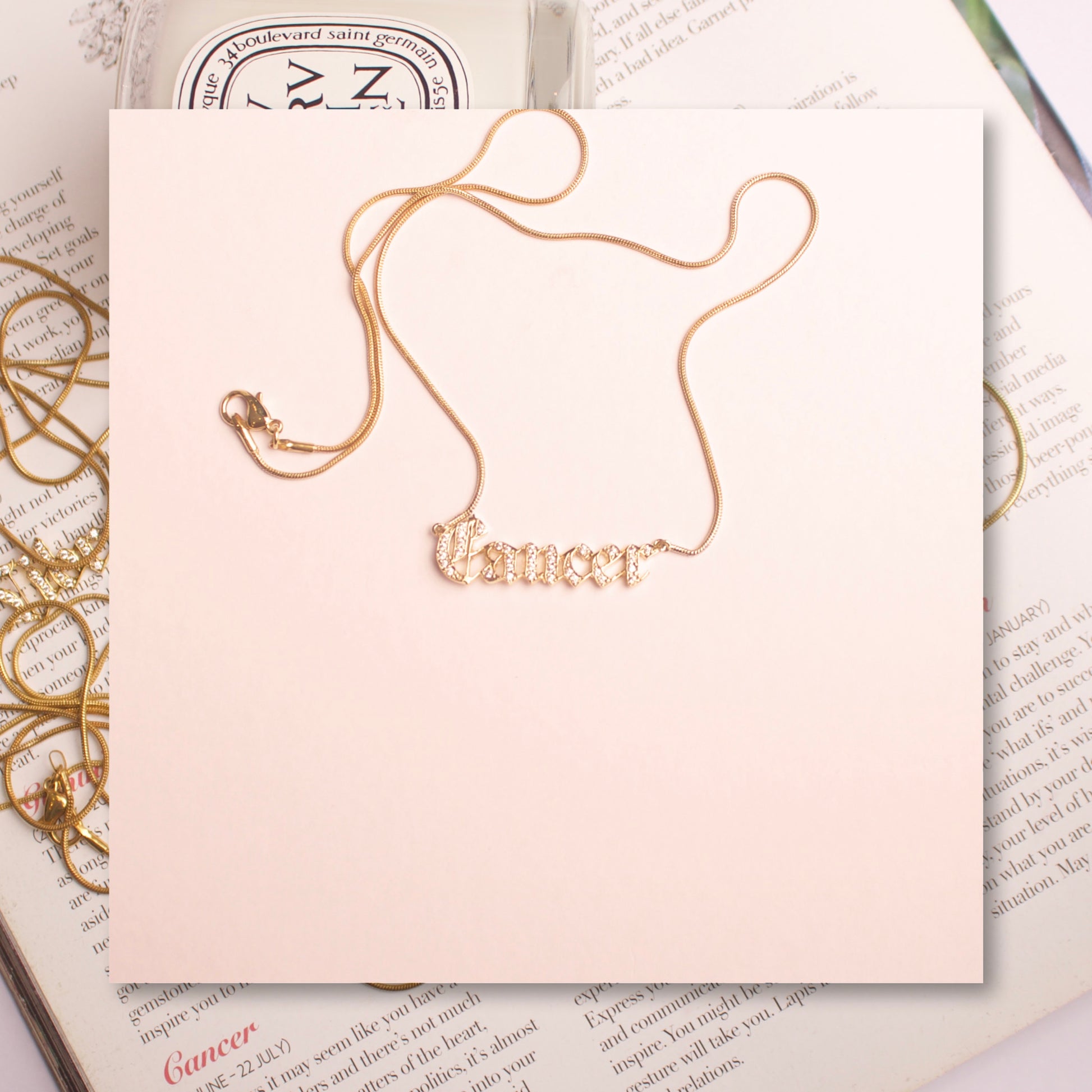 Cancer Zodiac Signs Sterling Silver Necklace