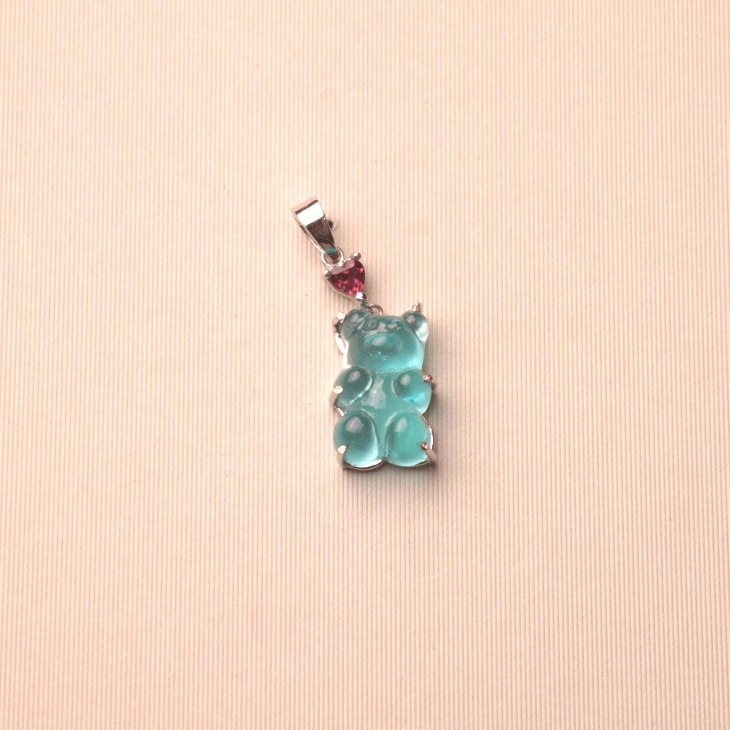 Blue Gummy Bear Sterling Silver Pendant