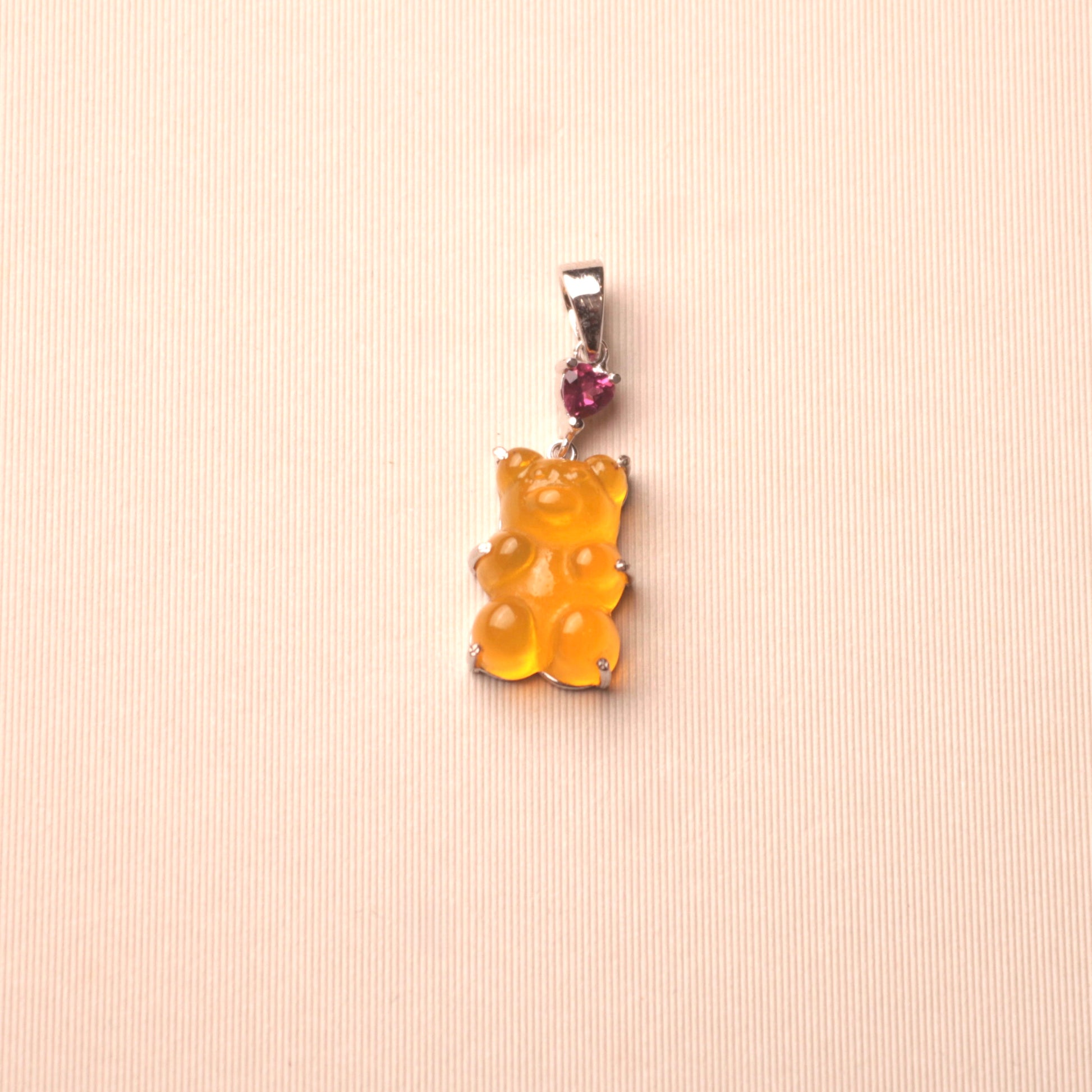 Orange Gummy Bear Sterling Silver Pendant