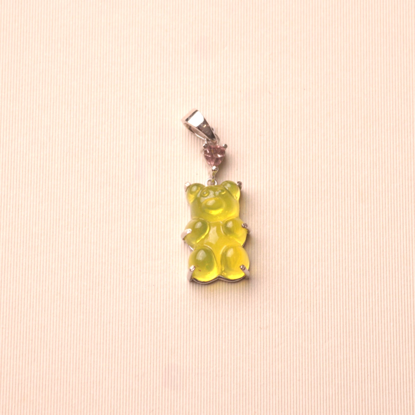 Yellow Gummy Bear Sterling Silver Pendant