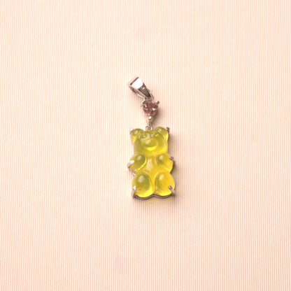 Yellow Gummy Bear Sterling Silver Pendant