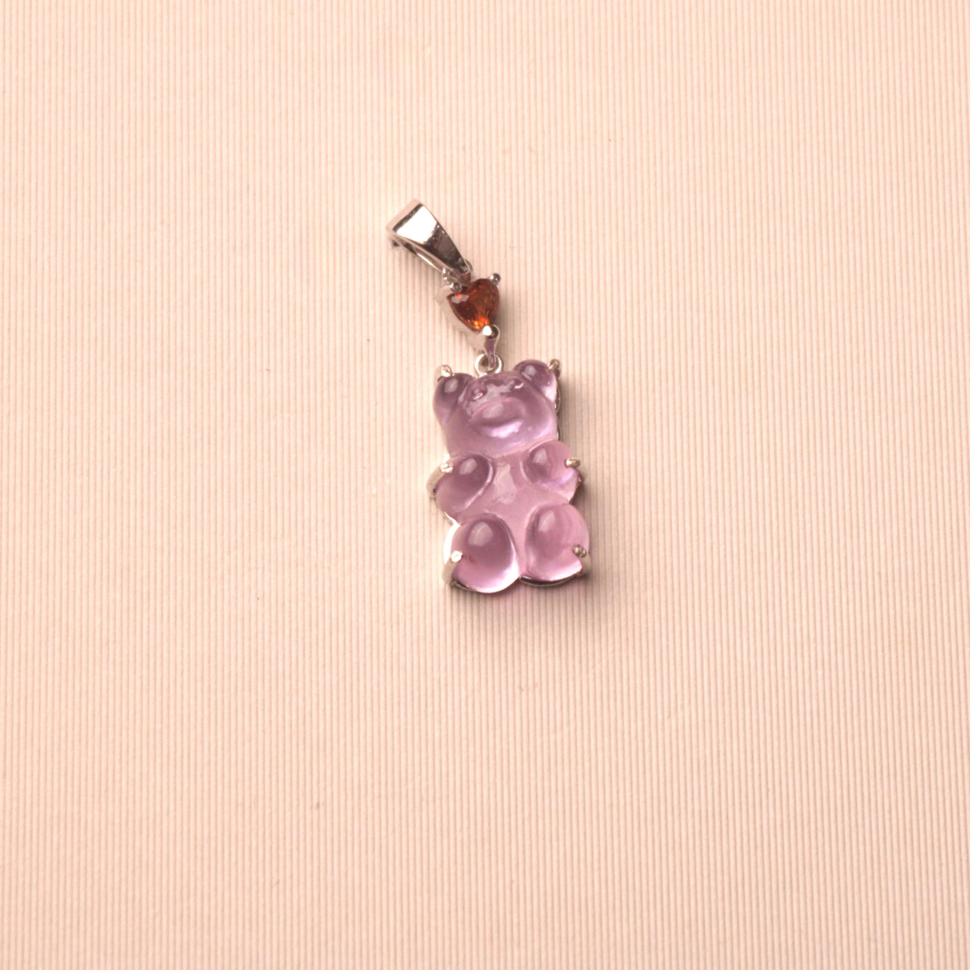 Pink Gummy Bear Sterling Silver Pendant