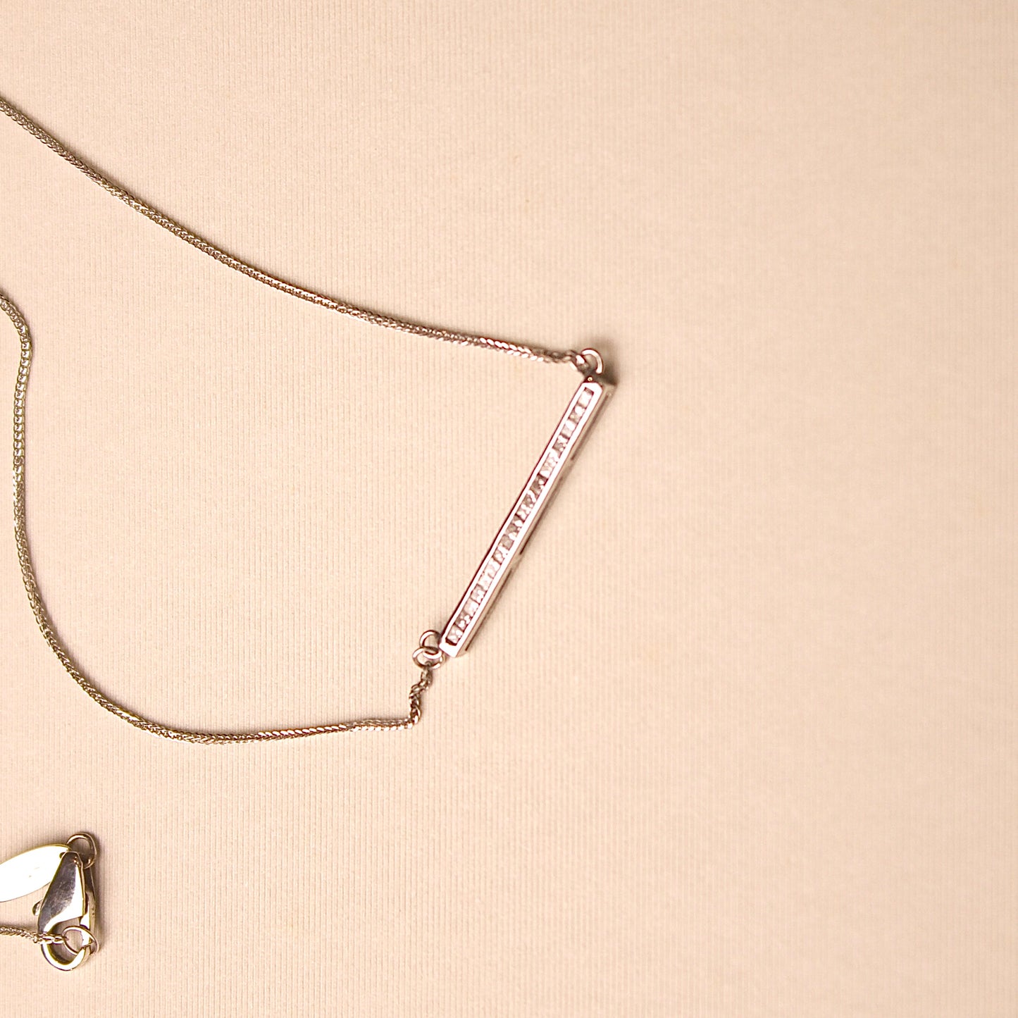 Linear Bar White Gold Necklace