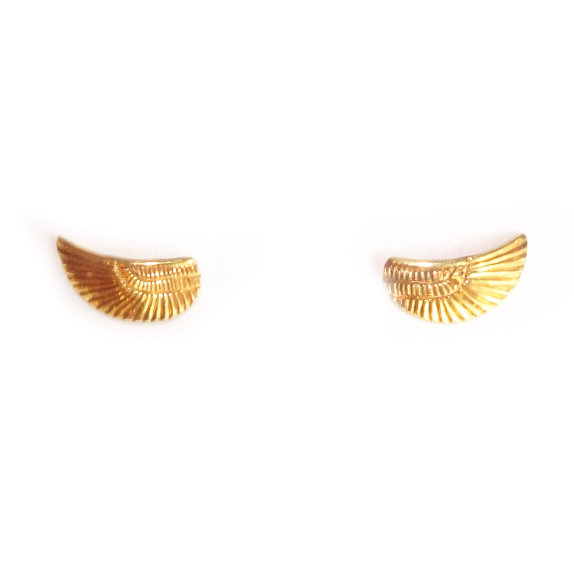 Plain Jane Wings Yellow Gold Earrings